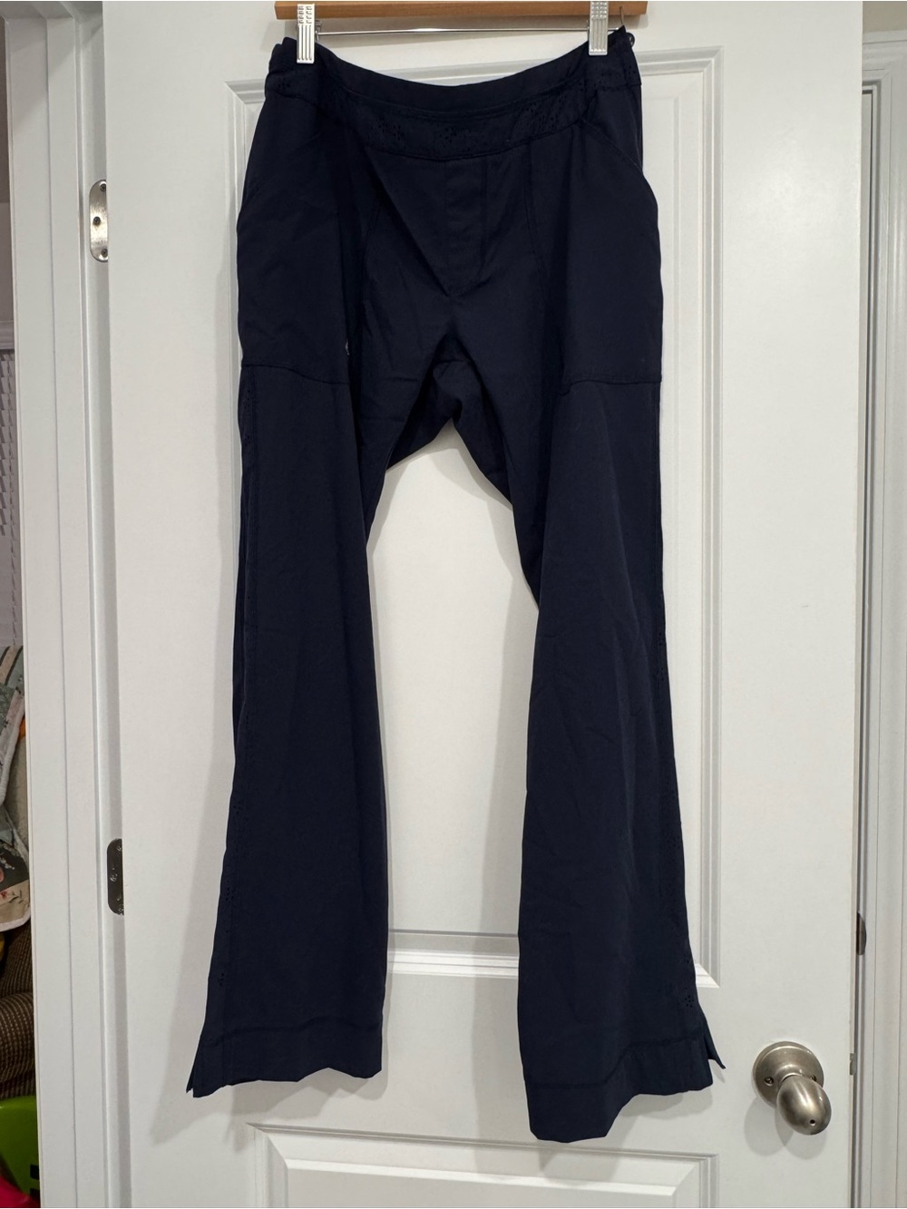Women’s Mariposa by Koi Navy Scrub Pants with eyelet on sides